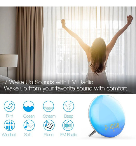 Moes Wakeup Light Smart Wifi Alexa Google 2da Generación Blanco