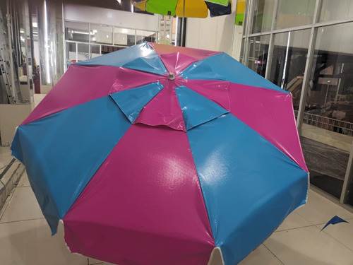 Sombrilla De Lona 2.10 Metros Con Rompevientos Colores Lisa (Usado)