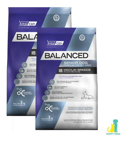 Vital Can Balanced Senior Medium 2 X 12 Kg - Happy Tails