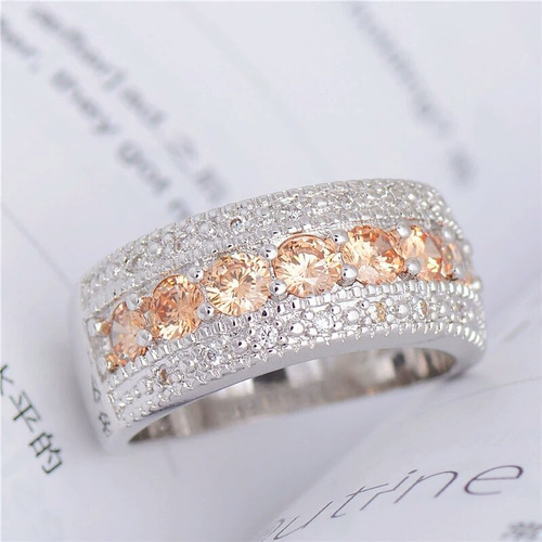 Sortija Plata 925 Con Brillantes Austriacos