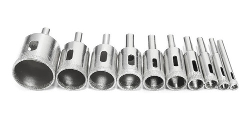Kit 15 Brocas Diamantadas 6-50mm Vidro Ceramica Marmore