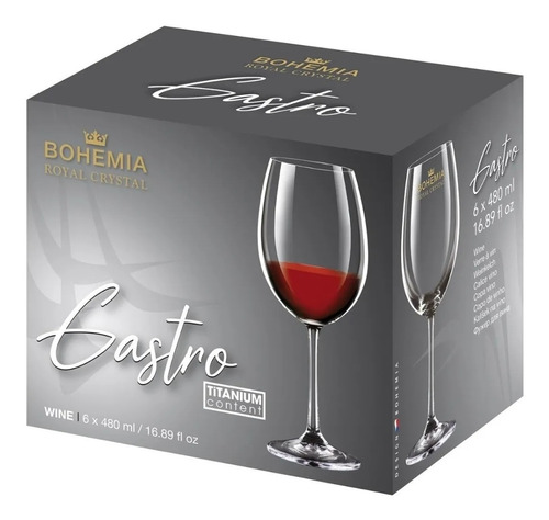 Copa Copon De Vino Gastro Cristal Bohemia X6