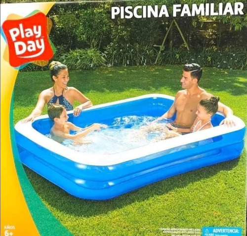 Imagen 3 de 3 de Alberca Inflable 2.62 M Familiar Piscina Play Day 2 Anillos