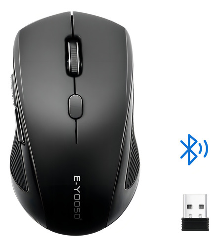 TERPORT Mouse Inalámbrico Bluetooth&2.4g Usb Con 6 Botones, 4000 Dpi Con 6 Niveles, Mouse Ergonómico F10 Pro Compatible Con Computadoras Pc, Laptops, Celulares, Tabletas, Win&mac, Ios&android