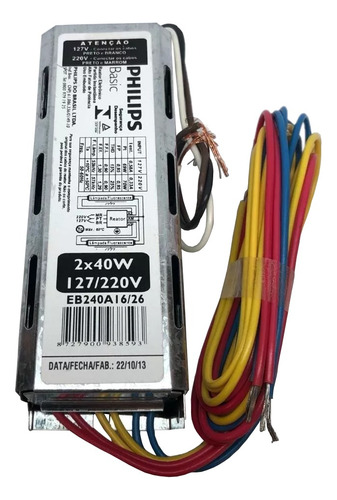 Reator Eletrônico 2x40w 127/220v Bivolt Eb240a16/26 Philips 127/220V