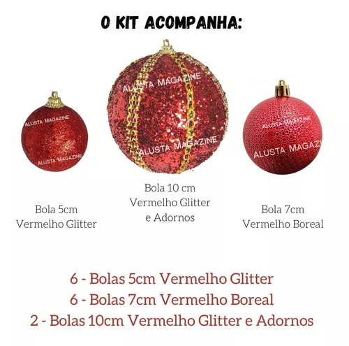 Kit Bolas De Natal Vermelho 2 Unidades 6cm - Bom Preço Magazine