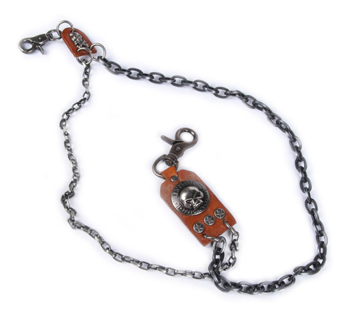 Cadena Piel Cafe De Billetera Cartera Harley Davidson Skull