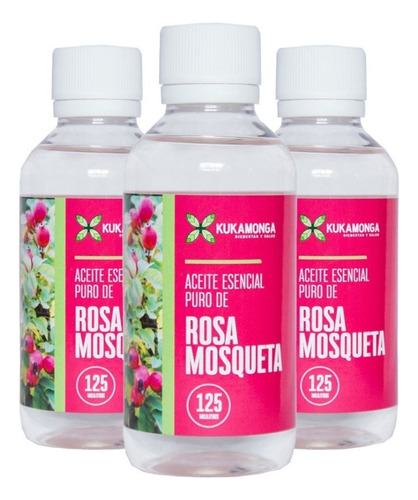 Kit De 3 Frascos De Aceite Esencial De Rosa Mosqueta -125 Ml