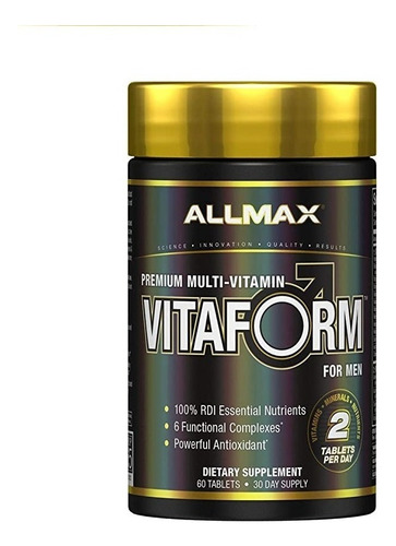 Allmax Vitaform For Men 30 Servicios Vitaminas Y Minerales Sabor Sin Sabor