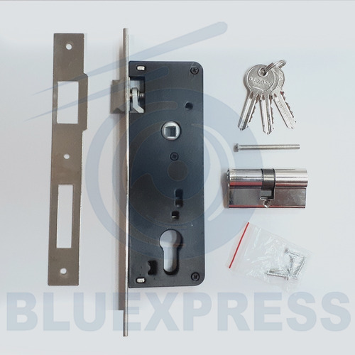 Cerradura Embutir Seguridad 35mm + Cilindro Bluexpress