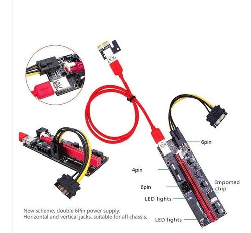 Imagen 9 de 10 de Riser Extension Usb 3.0 Pci-e Usb 3.0 16x Ver 009s