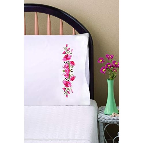 Fundas De Almohada Estampadas, Floral Rosa, Kit De Bord...