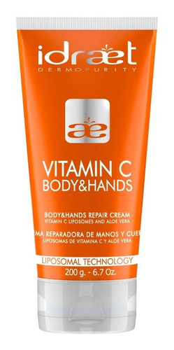 Crema Reparadora Manos Y Cuerpo Idraet Vitamin C Body 200g