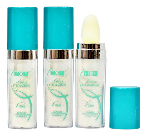 Kit 3 Iluminadores Facial Corporal Brillo Intenso Y Duración Tono Del Maquillaje Blanco