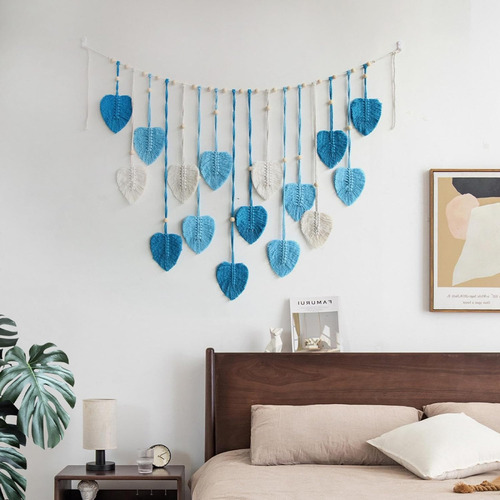 Macrame Colgante Pared Hojas Borla Decoración Adornos Hojas