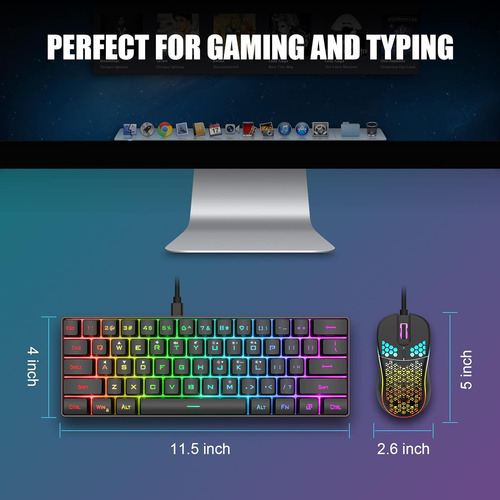 Teclado De Juegos Y Mouse Redthunder 60%