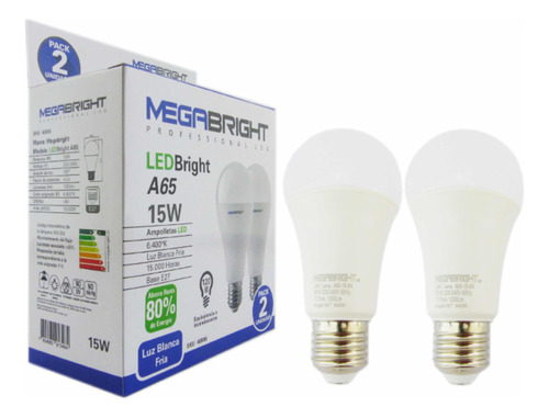 Apolleta Led 15 Watt Luz Fria Megabright E-27 A65