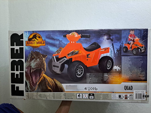 Montable Eléctrico Quad Racy Jurassic 6v Feber Color Naranja