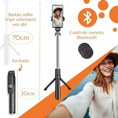 Tripé Para Celular P30 Stand Com Controle Remoto Selfie Ios