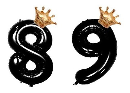 Globos Gigantes Metalizados C/forma De Números C/corona 82cm