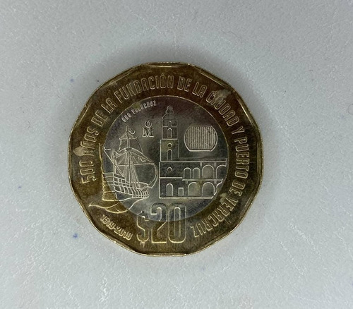 Moneda 20 Pesos Conmemorativa 500 Puerto De Veracruz
