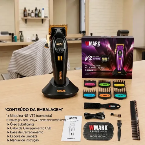 Máquina De Corte Profissional Wmark V2 Infinite 9000rpm Fade