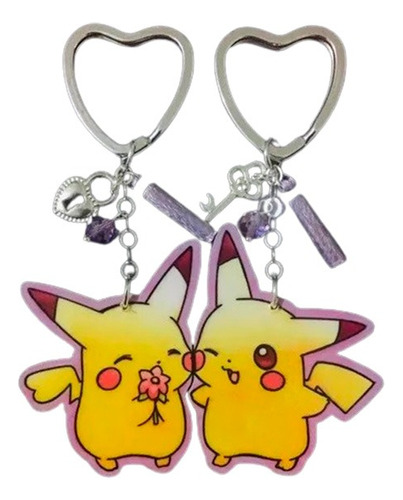 Llaveros Pikachu Chibi Flores N