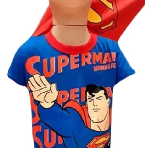 Remera Superman Con Capa V4