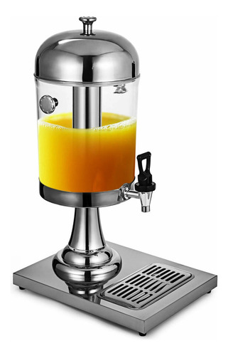 Dispensador Bebidas Frio/caliente C/grifo De Acero Inox 8l Color Plateado