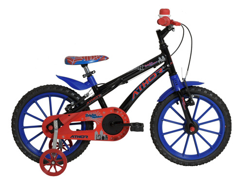 Bicicleta Infantil Aro16 Athor Baby Lux Spider Cor Preto