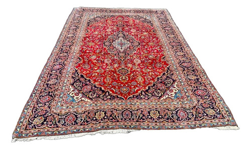 Alfombra Persa Kashan Original Hecha A Mano 3.65 X 2.35 