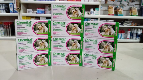 Kit C/ 10 Vermifugo Chemital Plus C/ 4 Comprimido Chemitec