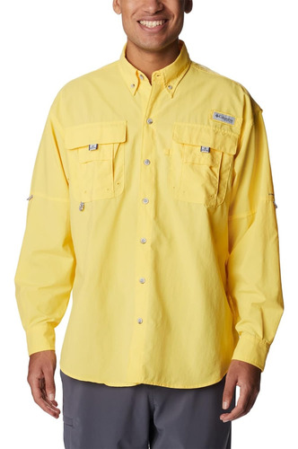 Camisa Columbia Pfg Modelo Bahama Ii Amarillo Talla Usa Xxs