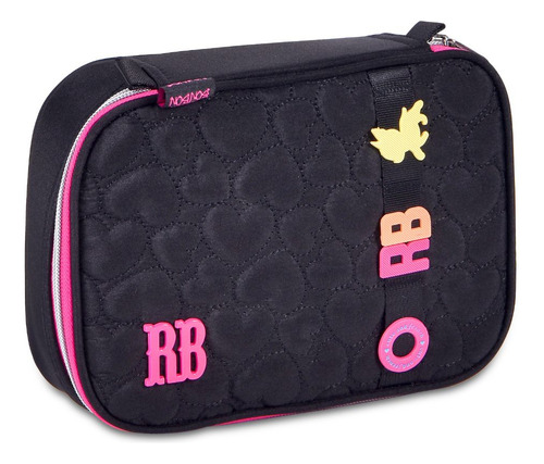 Mochila Costas Juvenil Rebecca Bonbon Estojo Lancheira Cor Preto