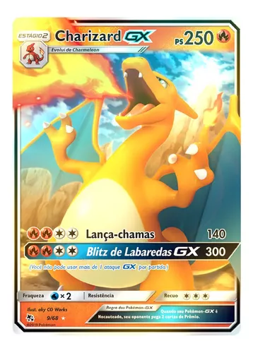 Carta Pokemon Charizard GX Português Card Original Copag