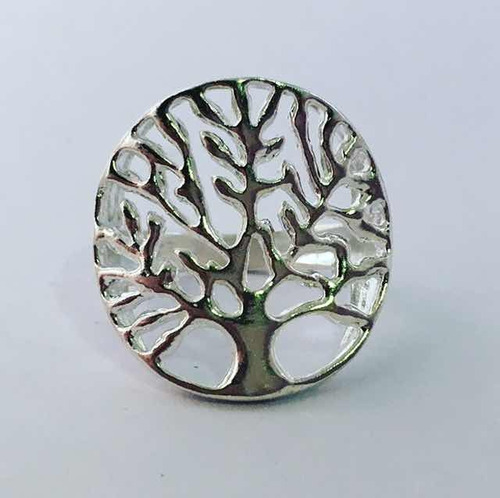 Anillo Árbol De La Vida Redondo En Plata 925 Amor Familia