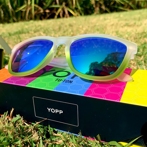 Óculos De Sol Yopp Polarizado Uv400 W Tu-ton Verde Cor da armação Transparente Cor da lente verde espelhado
