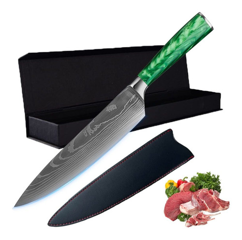 Yieus Chef Knife 8 Pulgada With Leather Sheath, German High 