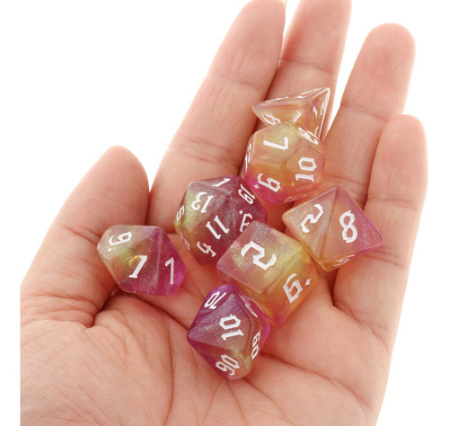 10 Juego De Dados De Varios Lados De 7 Piezas, Juego De