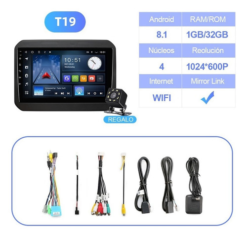 Estéreo Cámara For Suzuki Ignis 2017-2020 Frente Gps Fm