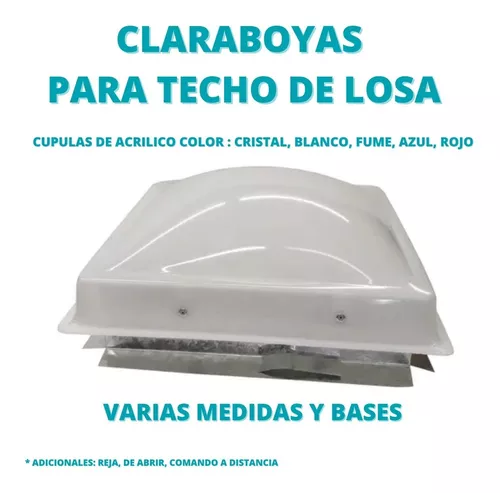 Claraboya Techo Losa 40x40 Ventilacion Fija Base Galvanizada
