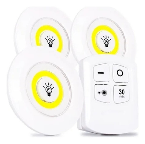 Luminária Lâmpada Led Spot Sem Fio Controle Remoto Iluminar Cor Branco