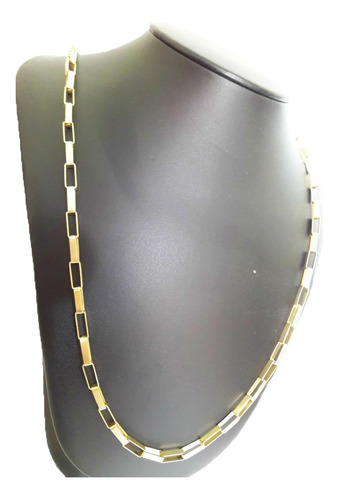 Corrente Cordão Baguete Quadrada 20 Gramas 60cm Ouro 18k 750 Cor Amarelo