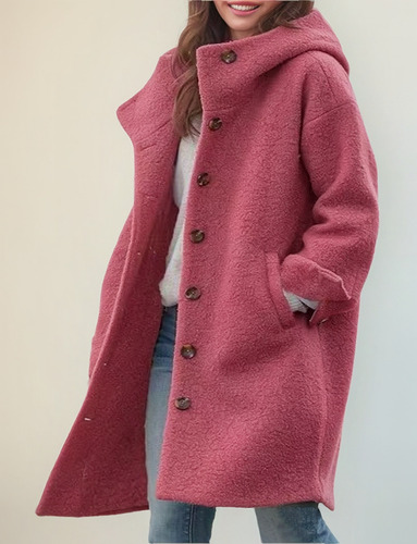 Abrigo Largo De Lana Y Chaqueta Con Capucha Para Mujer O Sty