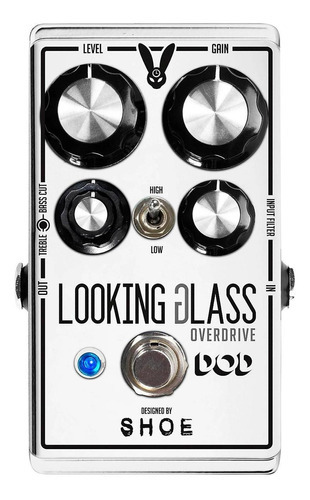 Pedal De Efecto Overdrive Clase A Para Guitarra Looking Glas Color Blanco