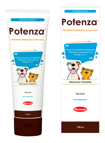 Suplemento Nutricional Para Mascotas Potenza Gel Oral 120.5g