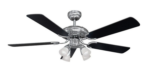 Imagen 2 de 2 de Ventilador de techo Liliana VTHM415 con 5 palas color plata y negro de madera, 48" de diámetro 220 V