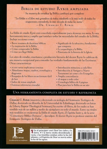 Imagen 5 de 6 de Biblia De Estudio Ryrie Tapa Dura Reina Valera 1960