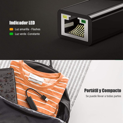 Imagen 5 de 7 de Adaptador Usb 3.0 A Ethernet Rj45 1000 Mb/s