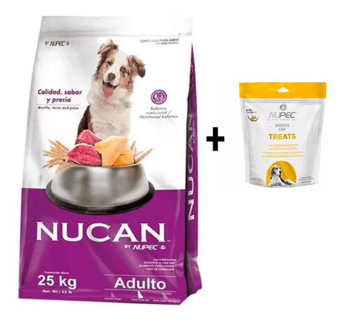 Alimento Nucan Para Perro Adulto  25kg + 1 Treats Nupec 180g